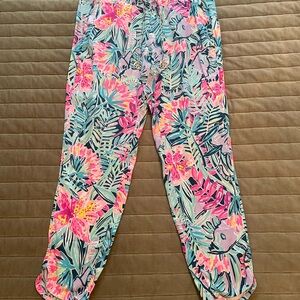 Lilly Pulitzer Pink and Blue Cropped Pants